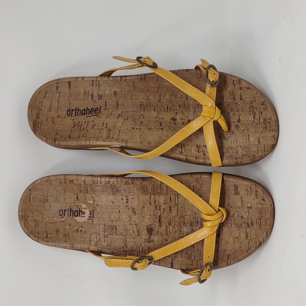 Orthaheel Solana Yellow Strappy Flip Flops 9